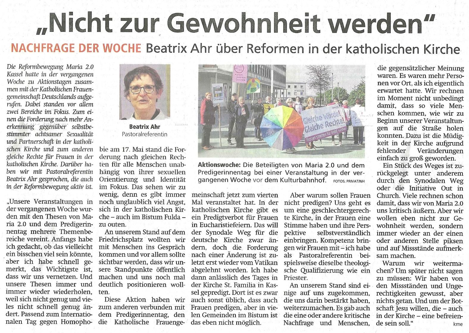 Aus der HNA: Nachgefragt zum Aktionstag