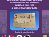 Demo, 18. Januar 2025, 13 Uhr, Friedrichsplatz Kassel  menschlich, solidarisch, vielfältig  für diese demokratischen Grundsätze stehen wir ein!