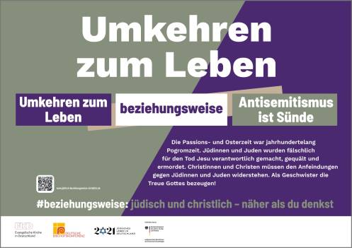 Umkehren zum Leben beziehungsweise Antisemitismus ist Sünde.