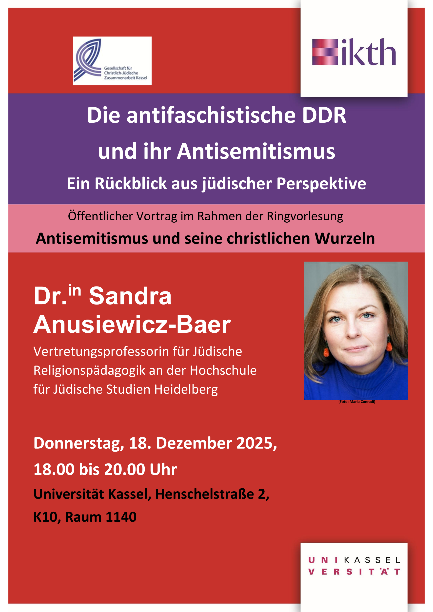 Die antifaschistische DDR und ihr Antisemitismus. Ein Rückblick aus jüdischer Perspektive Vortrag von Dr.in Sandra Anusiewicz-Baer